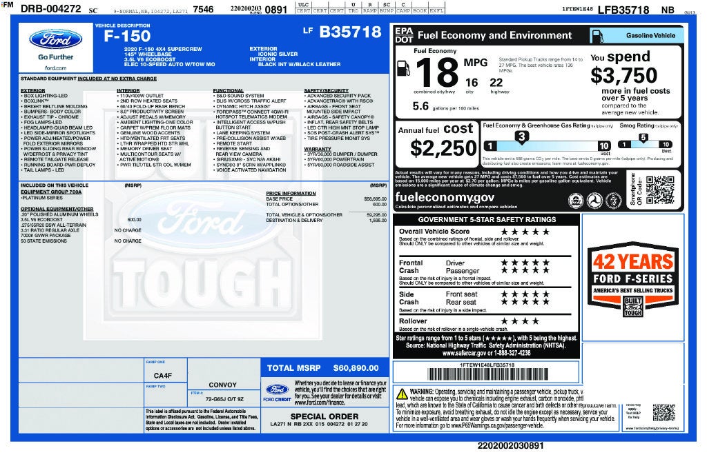 2020 Ford F-150 Platinum