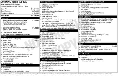 2023 GMC Acadia SLE