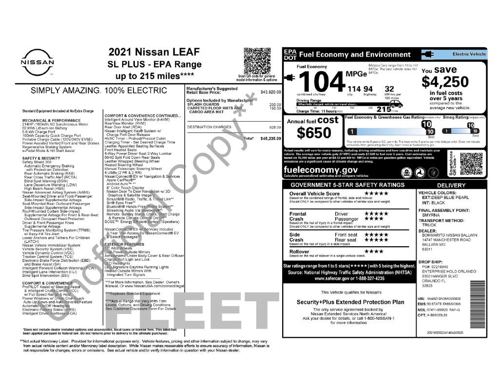 2021 Nissan Leaf SL Plus