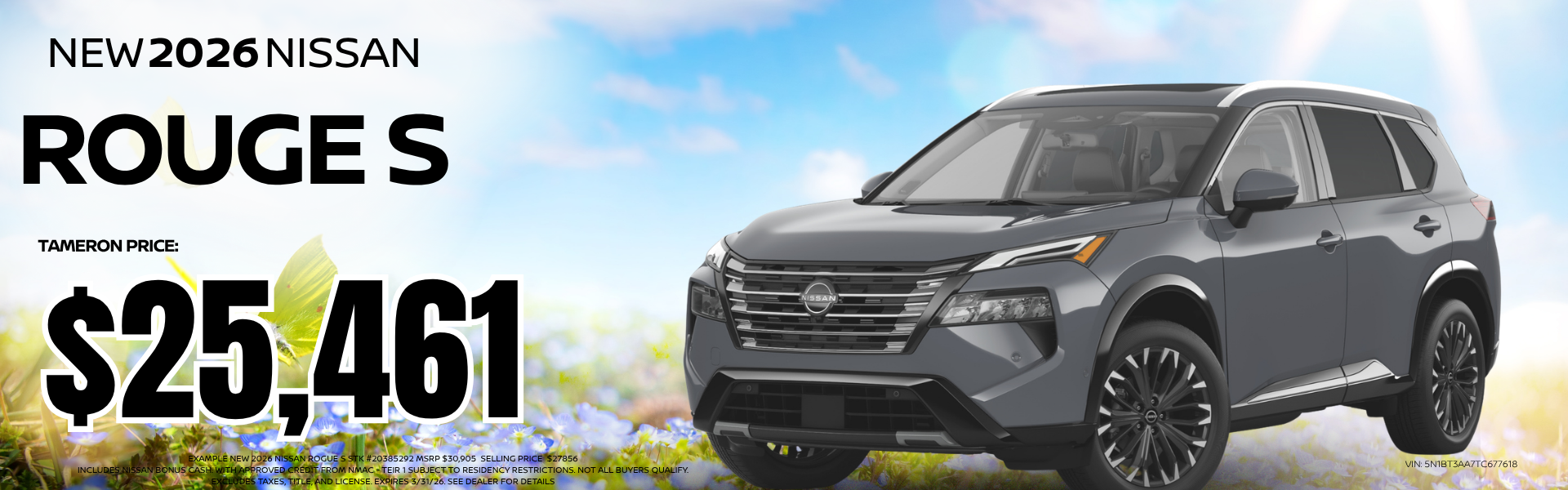 2026 Nissan Rogue starting at $26,461