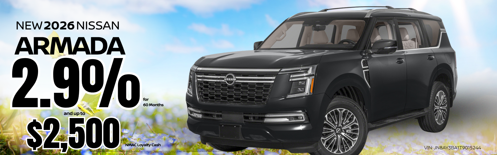 2026 Armada for 2.9% 60 Months and up to $2500 Loyalty Cash 